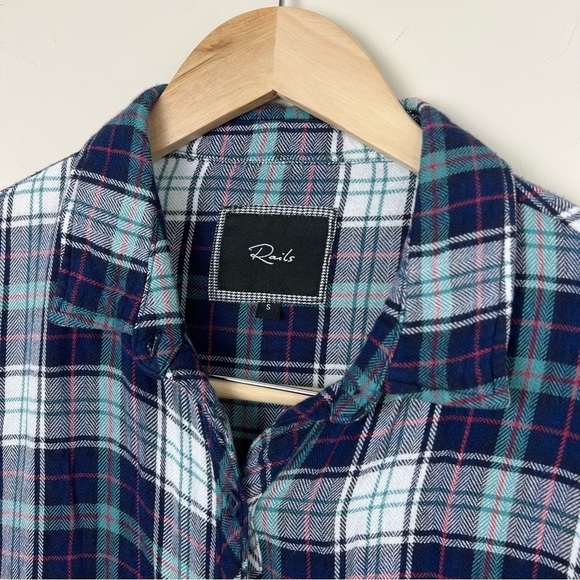 Rails Maddox Dolman Sleeve Flannel Plaid Button Down‎ Top - Picture 5 of 13